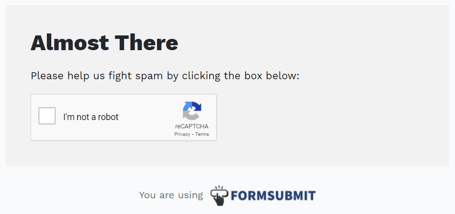 FormSubmit captcha